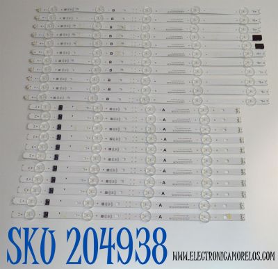 KIT DE LEDS ORIGINAL PARA TV LG 22 PIEZAS / NUMERO DE PARTE EAV65081201 / EAV65081301 / SSC_Y23 SLIM TRIDENT_86UT80_HKC_B_S / SSC_Y23 SLIM TRIDENT_86UT80_HKC_A_0.6Pi_REV00_231016 / PANEL NC860TQE-AHMH1 / DISPLAY PT860GS01-6 / MODELO 86UT7550AUA.BUSTLKR