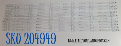 KIT DE LEDS ORIGINAL PARA TV LG 10 PIEZAS / NUMERO DE PARTE 303GC750039CD / 303GC750040CD / GC75D06A-ZC42AG-09CD / GC75D06B-ZC42AG-09CD / 70401-021 / GC750M35 / GC750M36 / PANEL BOEB750WQ19F9F / DISPLAY HV750QUB-F9F / MODELO 75UA7500ZUA.CUSFBH
