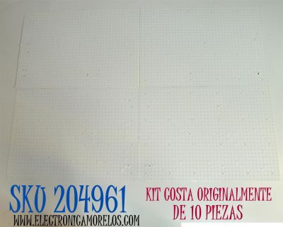 KIT DE LEDS ORIGINAL PARA TV SAMSUNG 10 PIEZAS / NUMERO DE PARTE BN97-20531A / BN41-02978A / BN41-02978 / BN41-02978A-000 / DFVC2220 / 22Y 4K 75 / PANEL CY-TC075MEV1H / MODELO QN75QN85CAFXZA / QN75QN85CAFXZA BA01 / QN75QN90CAFXZA / QN75QN90CAFXZA BD02