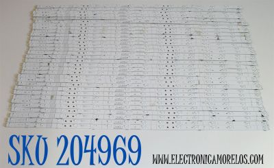 KIT DE LEDS ORIGINAL PARA TV HISENSE 32 PIEZAS / NUMERO DE PARTE BK75E7KA / CRH-BK75E7KA3030T321636W-REV1.2 / HD750H3U62-TALDKCM2B1 / 2023063002 / RSAG7.820.13706/ROH VER.A / 24087X / 27904200 / PANEL HD750H3U73-T0LN / DISPLAY HV750QUB-E94 / MODELO 75U75N