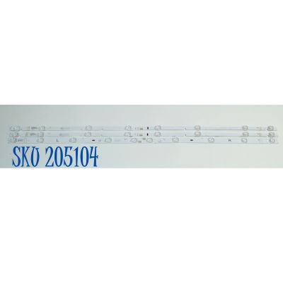 KIT DE LEDS ORIGINAL PARA TV TCL 3 PIEZAS / NUMERO DE PARTE 43HR332M08A1 / 43HR332M10B1 / 43HR332M08A1 V3 / 43HR332M10B1 V4 / 43LJ 10X1 B -C01 / 43LJ 8X2 A-C01 / LK2AB10U2B / B0101-001404-C00 / PANEL LVU430NDJL / DISPLAY PT430GT03-1 / MODELO 43S551G