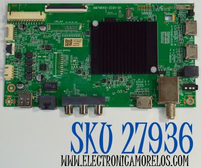 MAIN ORIGINAL PARA TV ONN ROKU 4K UHD HDR / NUMERO DE PARTE 515CT9640M13 / AMT9640-ZC01-01 / M13/7653-02937 / 2130006637 / M24214-MT / PANEL ST4951D01-3 / DISPLAY ST4951D01-3 VER.2.1 / MODELO 100012585 50"