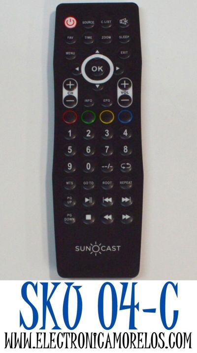 CONTROL REMOTO ORIGINAL SUNOCAST/SUNCAST PARA TELEVISORES / COMPATIBLE CON LOS TELEVISORES FURRION AURORA / NUMERO DE PARTE C-FDUFXXCBR-002 / FU-02  / FR46PR