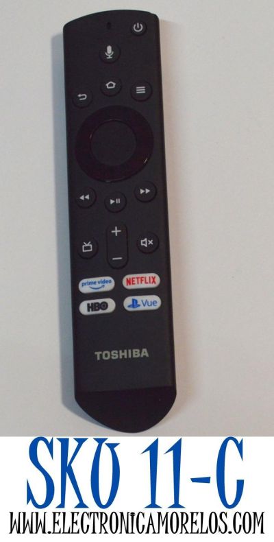 CONTROL REMOTO ORIGINAL PARA TV TOSHIBA / COMANDO DE VOZ / COMPATIBLE CON VARIOS MODELOS DE TELEVISORES TOSHIBA FIRE TV EDITION / NUMERO DE PARTE CT-RC1US-19 / PUWJSHT-YKF439 / CT-95018 / CT-RC1CA-19 / MODELO 55LF711U20 / 32LF22U19 / 43LF62U19