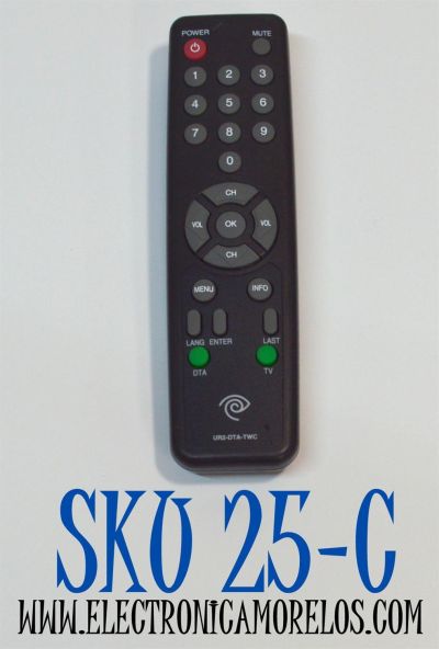 CONTROL REMOTO PARA CAJAS DE CABLE DIGITAL DTA/TV/DECODIFICADORES DTA FUNCIONA CON LA MAYORIA DE LOS EQUIPOS DE TV / COMPATIBLE CON LAS MARCAS TIME WARNER CABLE / SPECTRUM / NUMERO DE PARTE UR2-DTA-TWC / UR3-DTA-TWO / UR5-DTA-TWO / RC2843001 / RC2843004