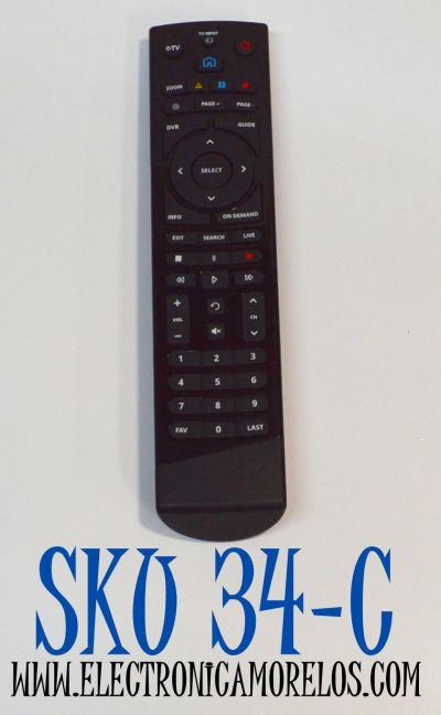 CONTROL REMOTO PARA DVR COMPATIBLE CON LOS DECODIFICADORES DE CABLE ALTICE / OPTIMUM / CABLEVISION / NUMERO DE PARTE T4HIU2101/47K / SF426 / T4HU1616/47K / T4HU1608/35K / T4HU1714836K / URC 2464 B00