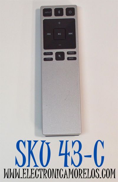 CONTROL REMOTO PARA BARRAS DE SONIDO/SISTEMAS DE CINE EN CASA DE VIZIO / NUMERO DE PARTE XRS321-C / XRS321 / 1023-0000128 / 10230000128 / 1023000148 / MODELO SB2920-C6 / S2920W-C0 / SB3821-C6 / SB3820-C6 / S3821W-C0 / S3820W-C0 / SB3821D6