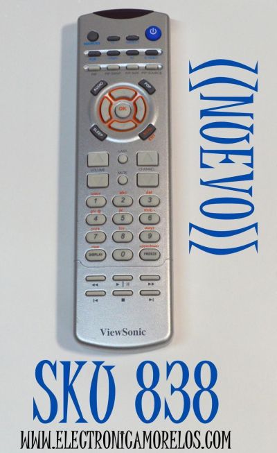 CONTROL REMOTO ORIGINAL NUEVO PARA TV VIEWSONIC / NUMERO DE PARTE MMS08089043 / N2000 / N2700W / RC353593821/01 / M-MS-0808-9043 / COMPATIBLE CON MONITORES / PROYECTORES