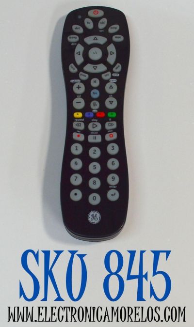 CONTROL REMOTO ORIGINAL GE / NUMERO DE PARTE 24922 / 34459 / 25008 / 24922 CL5 7252 / PUEDE CONTROLAR MULTIPLES DISPOSITIVOS DE AUDIO Y VIDEO COMO TV / BLU-RAY/DVD / DVR / RECEPTORES DE CABLE/SATELITE / BARRAS DE SONIDO / REPRODUTORES MULTIMEDIA