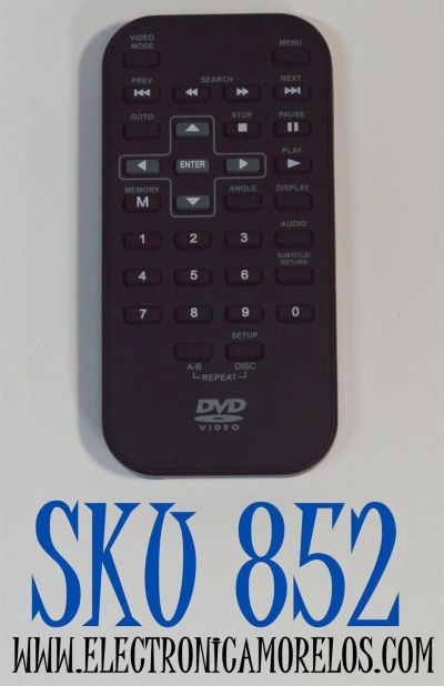CONTROL REMOTO ORIGINAL PARA REPRODUCTOR DVD RCA / NUMERO DE PARTE RCR195DA1 / CRK76DA1 / RTDRC6331 / MODELO DR6389T / DRC6289 / DRC6377 / DRC6309 / DRC99380U / DRC99390 / DRC6272 / DRC6318E / DRC99731U / DRC99731 / DRC99731EB / DRC99390 / DRC99382