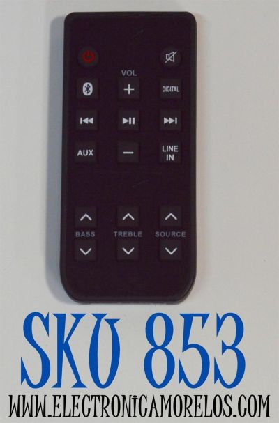 CONTROL REMOTO ORIGINAL PARA BARRAS DE SONIDO RCA / NUMERO DE PARTE R7116S / CUENTA CON CONECTIVIDAD BLUETOOH / ENTRADAS DE AUDIO AUX / OPTICAS / COAXIALES / DIGITALES / MODELOS RTS7116S / RTS7113WS / RTS7010BGE6 / RTS7015B