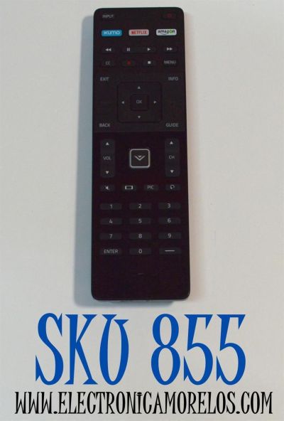 CONTROL REMOTO ORIGINAL PARA SMART TV VIZIO / NUMERO DE PARTE XRT122 / 098003061083 / MODELO E70-CE / 65X-C2 / E65-C3 / E60-C3 / E55-C2 / E40-C2 / E40X-C2 / E32-C1 / E32H-C1 / E48-C2 / E50-C1 / D40-D1 / D55U-D1 / D39F-D0 / D24-D1 / D28H-D1 / D32-D1