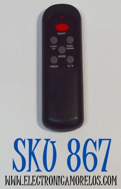 CONTROL REMOTO ORIGINAL PARA UN CALENTADOR ELECTRICO DE CUARZO INFRARROJO COMFORT GLOW / MARCAS COMPATIBLE COMO LIFESMART Y BEST COMFORT / NUMERO DE PARTE A520230104B003 / A520230104B003 / A520230606B10 / MODELO QEH1408 / QEH1500 / QEH1410 / QDE1320
