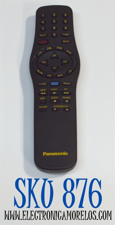 CONTROL REMOTO ORIGINAL PANASONIC PARA CONTROLAR MULTIPLES DISPOSITIVOS COMO  TV / CBL / DSS / VCR / RCVR / CD / AUX / LD /  NUMERO DE PARTE EUR511052B / UR-51EC845-1 / EUR511050A / TNQ2AE006 / TNQ2AE007 / MODELO CT-27G31 / CT32G2 / CT-32G31 / PT51G42V