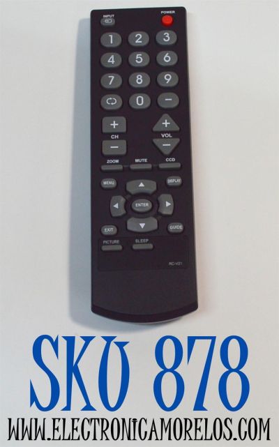 CONTROL REMOTO PARA TV INSIGNIA / DYNEX / NUMERO DE PARTE RC-V21 / HOF36B2 / HOF07C308GPD2 / RC-V21-0A / RC-V21-0B / RC-V21-0C / MODELO NSF20TV / NSF24TV / NSF27TV / NSLCD22 / DX-R20TV / DX-R20 / DX-R24TV / DXR20TV / DXR20 / DXR24TV
