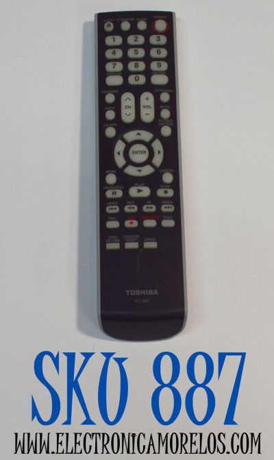 CONTROL REMOTO ORIGINAL TOSHIBA PARA USARSE  CON TELEVISORES Y COMBOS DE TV/VCR ESPECIFICOS DE TOSHIBA / NUMERO DE PARTE VC-SB1 / 076D0KF010 / P4142-1 / MODELO MV13Q41 / MV20Q41