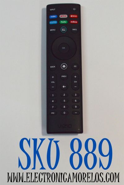 CONTROL REMOTO ORIGINAL PARA SMART TV VIZIO / NUMERO DE PARTE XRT140RL / XRT140 / XRT136 / XRT140R / XRT140L / XRT140V6 / XRT140C / XRT140L42045 / FUNCIONALIDAD SMARTCAST Y WATCHFREE / INCLUYE BOTONES DEDICADOS PARA APLICACIONES COMO VUDU/NEFTLIX/XUMO
