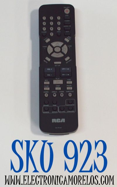 CONTROL REMOTO ORIGINAL RCA PARA SISTEMAS DE CINE EN CASA Y REPRODUCTORES DE DVD DE RCA /NUMERO DE PARTE RCR 192 AA4 /RCR 192 AA10 /RCR192AA10 /RCR192AA4 /RCR192AB2 / MODELO RTD3131 /RTD3133 / RTD3136 / RTD3236 / RTD3131E /RTD3133H / RTD3136EH / RTD3236E