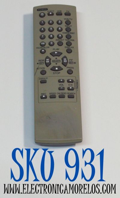 CONTROL REMOTO ORIGINAL PARA VARIOS MODELOS DE REPRODUCTORES DE DVD SANYO / CUENTA CON FUNCIONES PARA TV / VCR / NUMERO DE PARTE UR77EC2406 / EUR7723KA0 / RB-SL50 / MODELO DVW-450 / DVW450