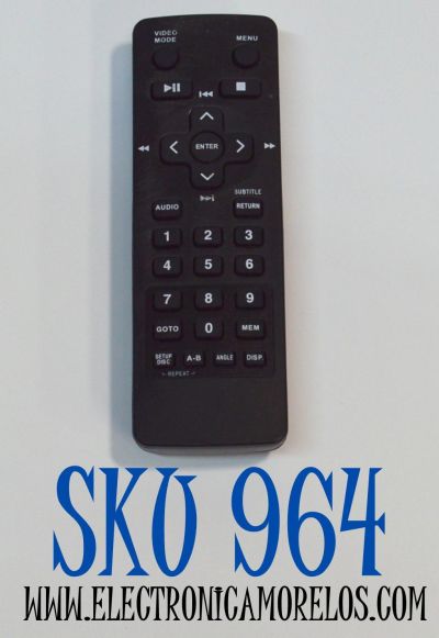 CONTROL REMOTO PARA REPRODUCTORES DE DVD PORTATILES CON PANTALLA DUAL RCA / NUMERO DE PARTE DRC79982 / DRC79982V2 / DRC79981