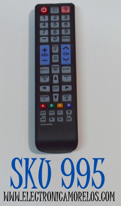 CONTROL REMOTO PARA TV SAMSUNG/ NUMERO DE PARTE AA59-00785A / MODELO UNH4000AF / PNF4500 / ES COMPATIBLE CON UNA VARIEDAD SE MODELOS DE TELEVISORES SAMSUNG COMO LA SERIE H4000 / F4500