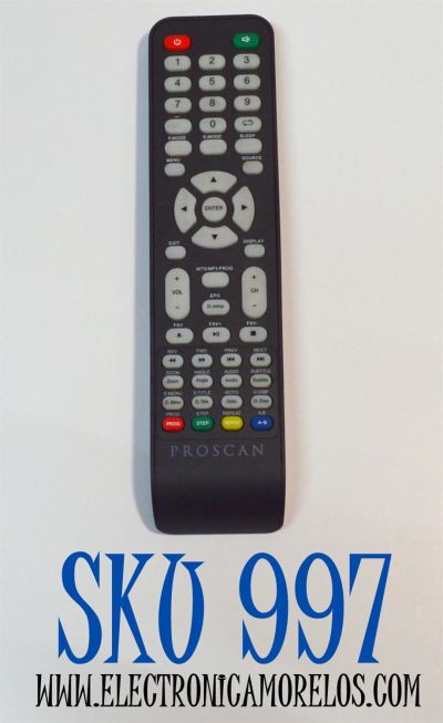 CONTROL REMOTO ORIGINAL PARA TV PROSCAN / NUMERO DE PARTE YC-53-3 / XR-5IE-3 / XK231 / 1404A / WK-CU-1043A / JJ-666B / R0032 / MODELO PLDED3273A / PLDED3996A