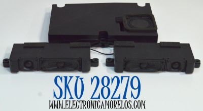 KIT DE BOCINAS ORIGINAL PARA TV PHILIPS 3 PIEZAS / NUMERO DE PARTE N010802 / N010802-000503-001 / N010802-000502-001 / N010802-000299-001 / MODELO 65OLED974/F7