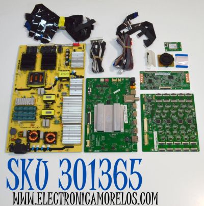 KIT DE TARJETAS ORIGINAL PARA TV TCL / NUMERO DE PARTE 08-CS65CUN-OC408AA / 40-RT73H1-MAA2HG / FUENTE 08-P301W0L-PW200AC / 40-P301HL-PWA1CG / T-CON 342911008R / LED DRIVER 08-DC71C4L-DR200AB / PANEL LVU650NDBL / DISPLAY ST6451D02-G / MODELO 65R625